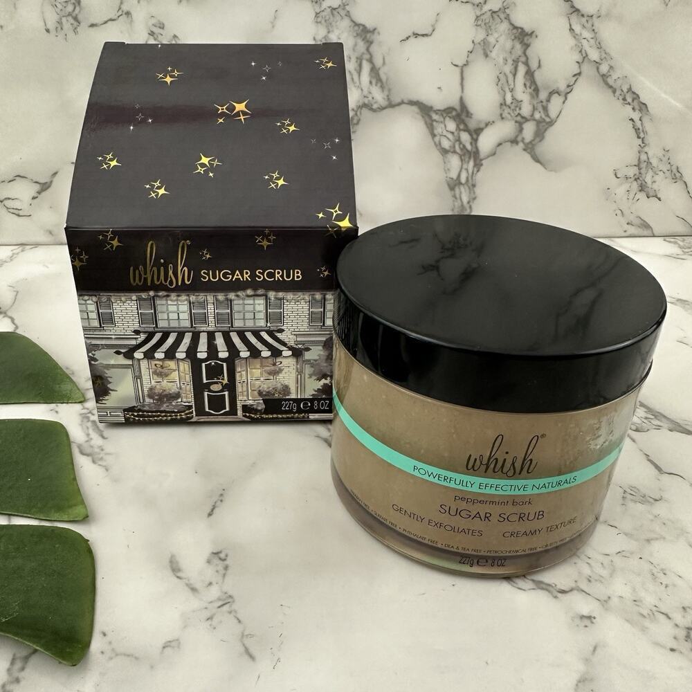 Whish Sugar Scrub Peppermint Bark Scented New in Box Holiday 8 oz